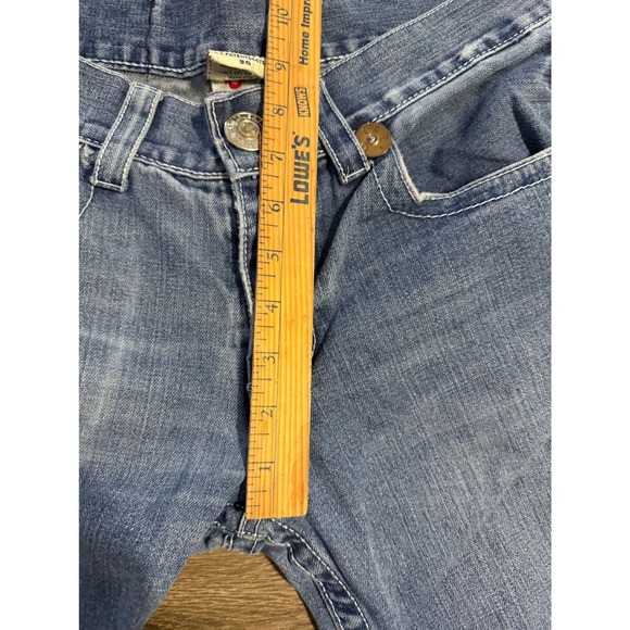 True Religion Mens Jeans Y2K USA World Tour Skull Patch Distressed Size 30 x 27 - Picture 8 of 15